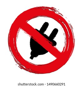 No plug icon. Vector sign.