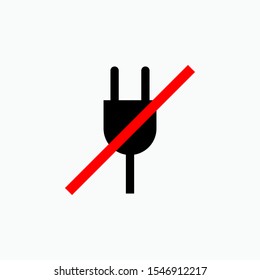 No Plug Icon - Vector Sign and Symbol for Design, Presentation, Website or Apps Elements. 