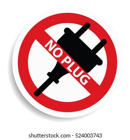 No Plug sign on white background.vector illustration