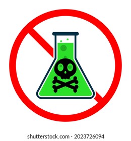 No poison allowed. Poison ban icon. Toxic substance prohibition icon. Stop or ban red round sign. Vector illustration.