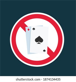 No Poker Card allowed. Isolated Vector Illustration