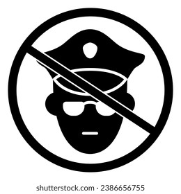 No police solid icon, Black lives matter concept, Protest symbol about human right of black people sign on white background, no military officer icon in glyph style. Vector graphics