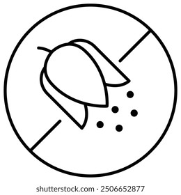 No Pollen Icon Design. Represents Allergen-Free, Pollen-Free, Allergy Friendly, Healthy Environment. Vector icon.