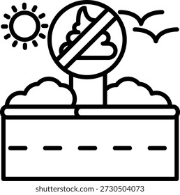Sin diseño de icono de Vector de línea de caca