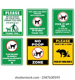 No Poop Zone, sticker set vector