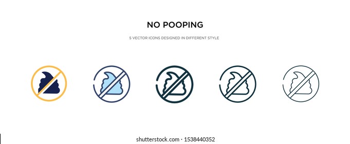 no pooping icon in different style vector illustration. two colored and black no pooping vector icons designed in filled, outline, line and stroke style can be used for web, mobile, ui