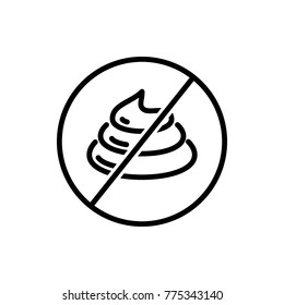 no pooping sign, icon vector