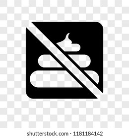No pooping vector icon isolated on transparent background, No pooping logo concept