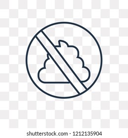 No pooping vector outline icon isolated on transparent background, high quality linear No pooping transparency concept can be used web and mobile