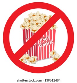 no popcorn sign label
