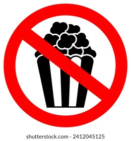 No popcorn vector sign on white background