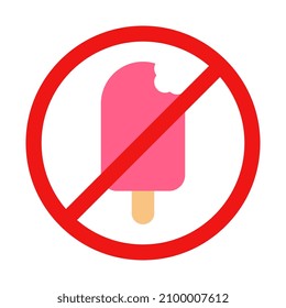 No Popsicle Sign on White Background