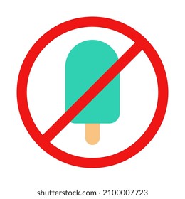 No Popsicle Sign on White Background