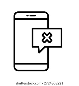 No Popups Outline Icon Vector Illustration