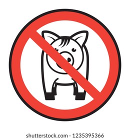 No pork, no lard, sign or symbol, vector illustration