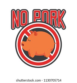 No Pork Lard Sticker Icon 260nw 1130705714 