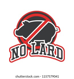 No Pork No Lard Sticker Icon Isolated On White Background, Vector Illustration