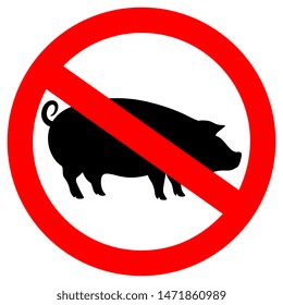 No pork meat vector sign isolated on white background