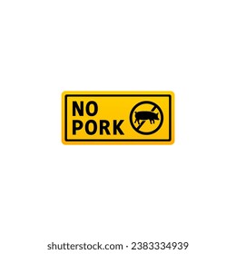 No Pork Sign or No Pork Label Vector Isolated. No Pork Sign for product packaging, print design, and more about no pig or pork.