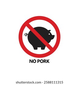 No pork sign vector template