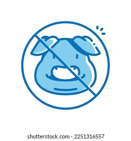 No pork vector icon blue outline style.Can be use for wedding invitation, card design and background design