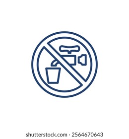 No portable water icon Outline icon sign