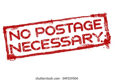 No postage necessary grunge rubber stamp on white background, vector illustration