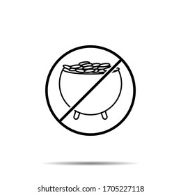 No pot of gold icon. Simple thin line, outline vector of saint patricks day ban, prohibition, embargo, interdict, forbiddance icons for ui and ux, website or mobile application
