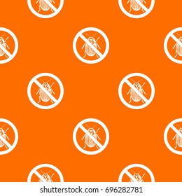 No potato beetle sign pattern repeat seamless in orange color for any design. Vector geometric illustration