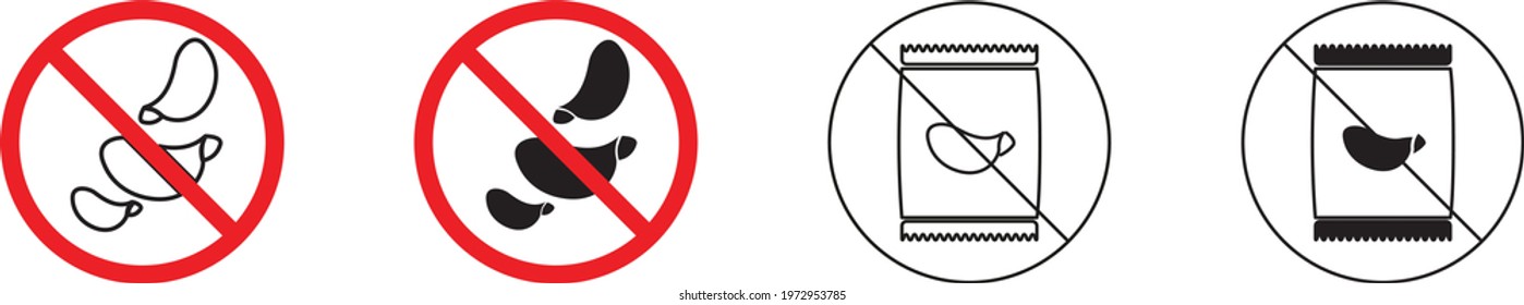 No For Potato Chips Icon ,Vector Illustration