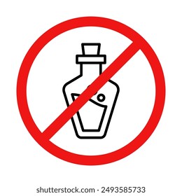 No Potion Sign on White Background