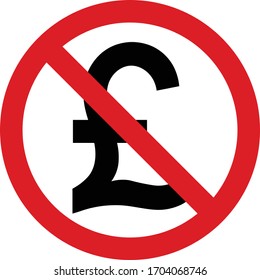 No Pound sign icon. GBP currency symbol.