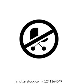 no pram icon. Simple glyphvector of ban set for UI and UX, website or mobile application on white background