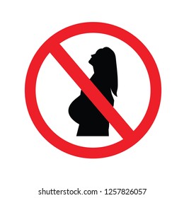 no pregnant woman sign.prohibit sign.vector illustration.