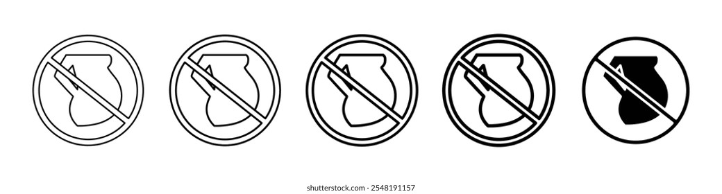 no hay icono de embarazo Conjunto de logotipo de línea delgada simple