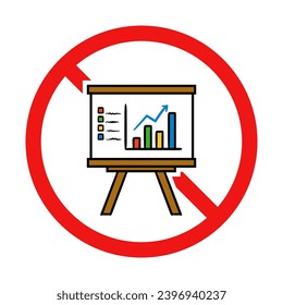 No Presentation Sign on White Background