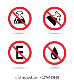 no preservative icon, no additives, no chemical sing icon. Vector illustration isolated on white