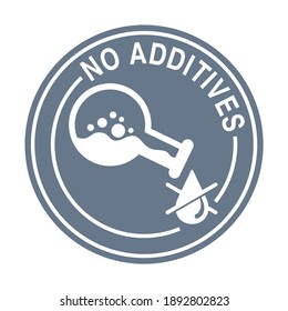 No preservatives, no additives and dye free pictogram - organic food sticker - vector packaging label in flat decoration