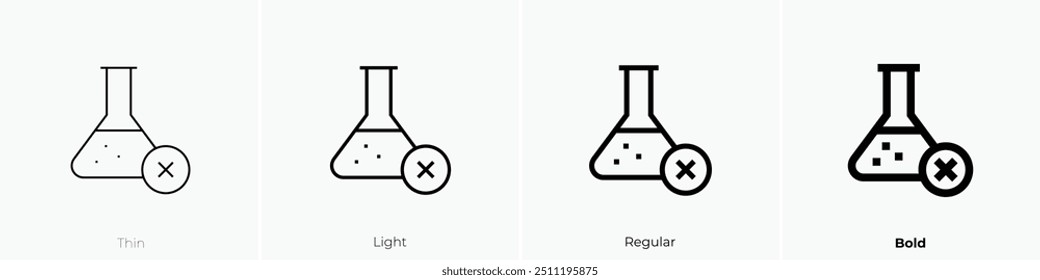 ícone sem conservantes. Design fino, leve, regular e negrito, isolado no fundo branco