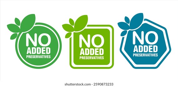 no preservatives logo icon for healthy natural food and drink products