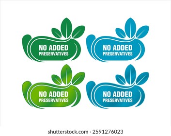 no preservatives logo icon for healthy natural food and drink products