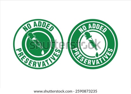 no preservatives logo icon for healthy natural food and drink products