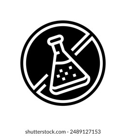 no preservatives product label warning glyph icon vector. no preservatives product label warning sign. isolated symbol illustration