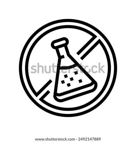 no preservatives product label warning line icon vector. no preservatives product label warning sign. isolated contour symbol black illustration