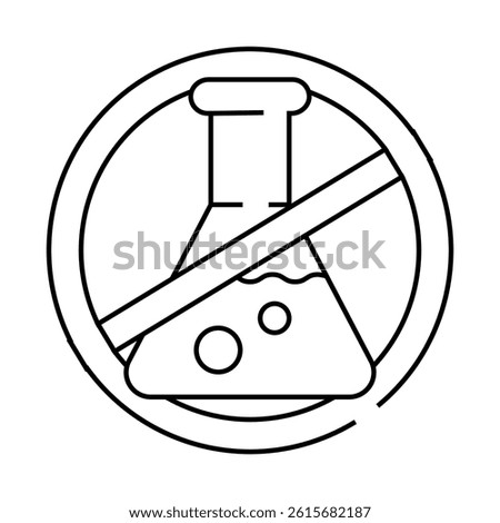 no preservatives product label warning line icon vector. no preservatives product label warning sign. isolated contour symbol black illustration