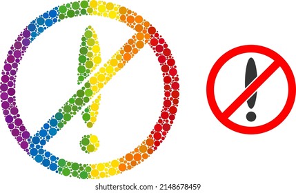 No problem composition icon of circle elements in different sizes and rainbow bright shades. A dotted LGBT-colored no problem for lesbians, gays, bisexuals, and transgenders.