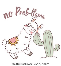 No Prob-llama: Cactus, Desert Vector Design