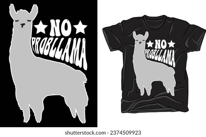No Probllama T-shirt, Funny Llama Lover Gift, Cool Llama With Colorful Sunglasses Shirt