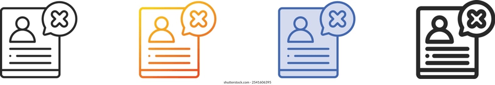 sem ícone de perfil.Plano de fundo fino, linear, gradiente, traçado azul e negrito isolados