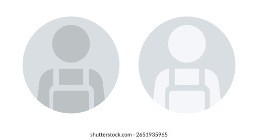 No profile picture icon vector flat illustration. Avatar, mechanical silhouette, profile picture. Suitable for social media profiles, icons and as a template.